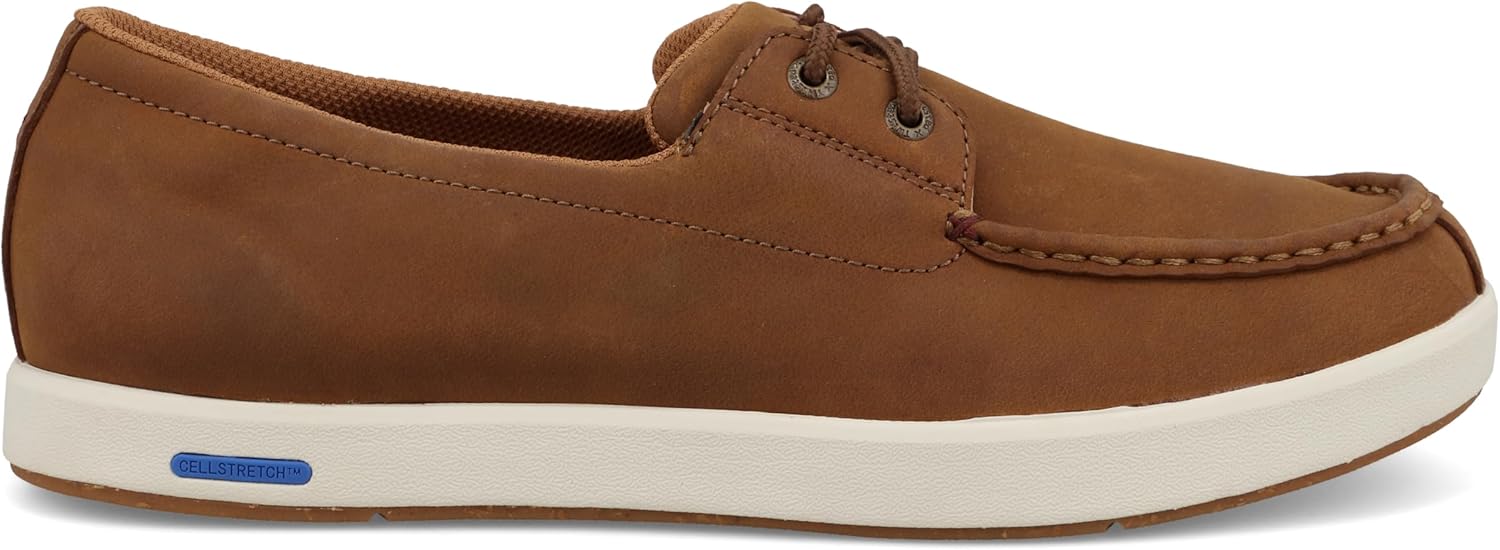 Мокасины Twisted X Men's Boat Shoe Ultralite X, с мыском Мок и технологией CellStretch и Ultralite X, Lion Tan — фото 4