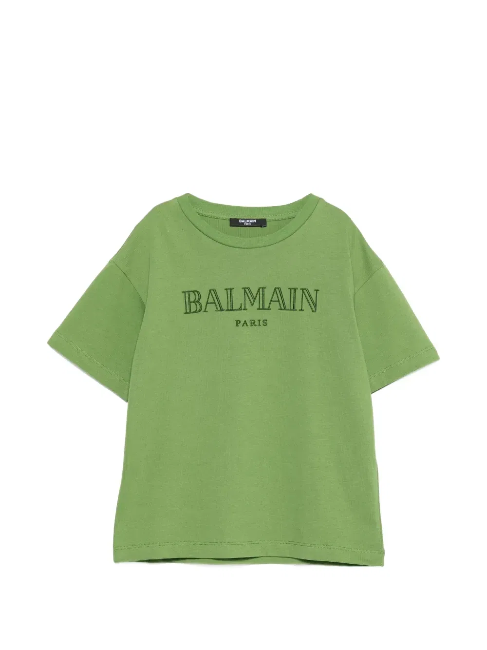 Футболка с вышитым логотипом Balmain Kids, зеленый
