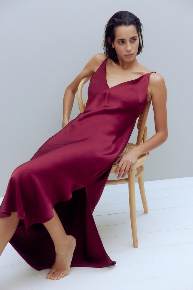 

Атласная ночная рубашка H&M, красный