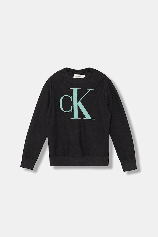 

Детский хлопковый свитер Calvin Klein Jeans, черный