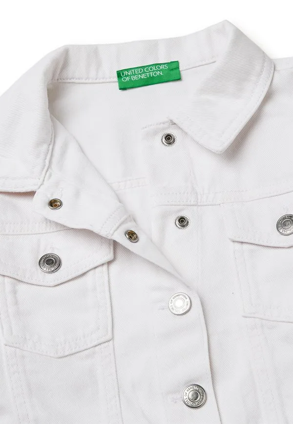 Укороченная куртка. джинсовая куртка United Colors Of Benetton, White — фото 3