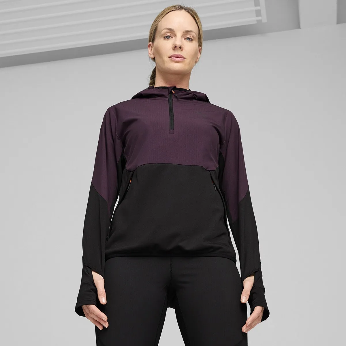 

Женская толстовка Puma с капюшоном и капюшоном из микрофлиса 1/2 молнии, чёрный