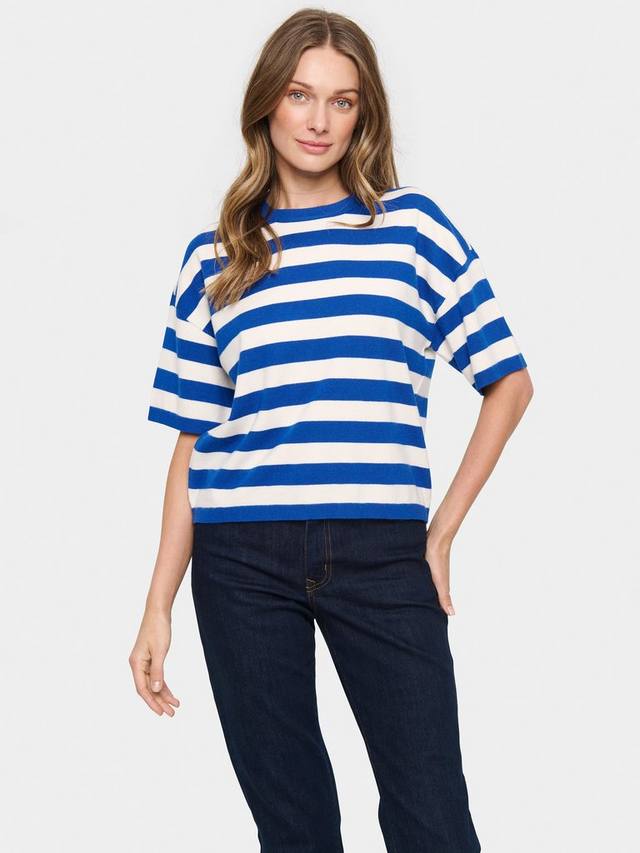 

Футболка в клетку в полоску fikam Saint Tropez, цвет Surf Blue/White