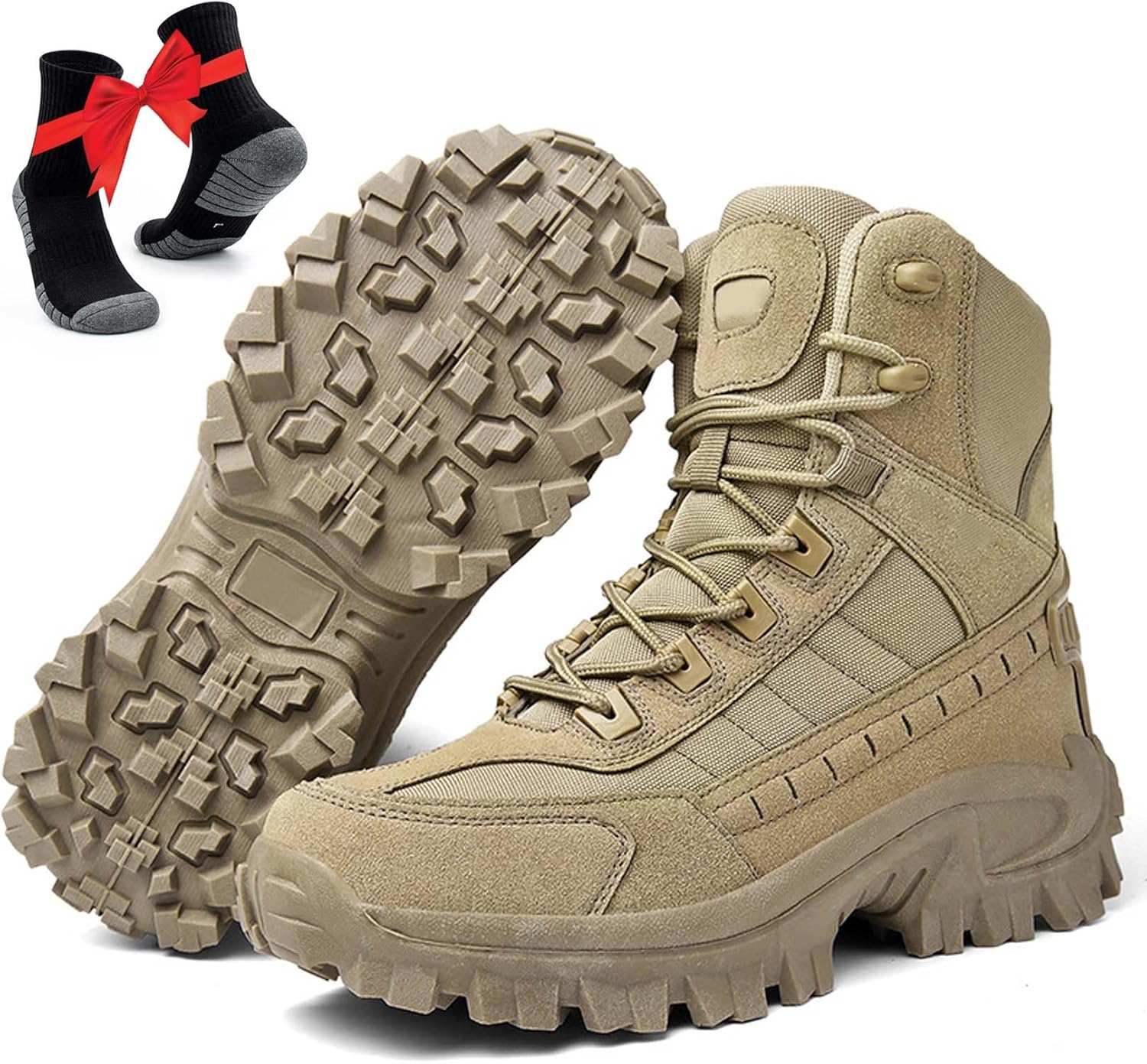 

Мужские ортопедические ботинки Znsjilo с антипрокольной защитой, водонепроницаемые, противоразрывные туристические ботинки, тактические ботинки с поддержкой свода стопы, хаки