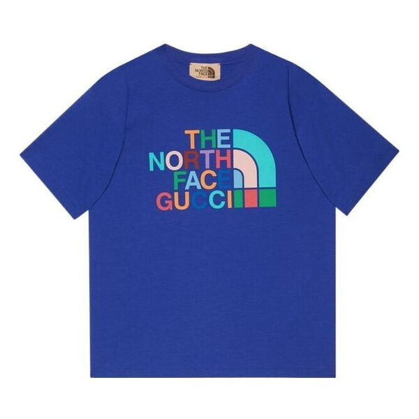 

Футболка x the north face t-shirt 'blue multi-color' Gucci, синий