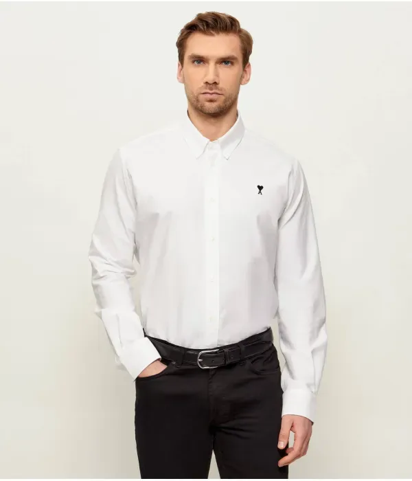 Рубашка classic fit Ami Paris, белый