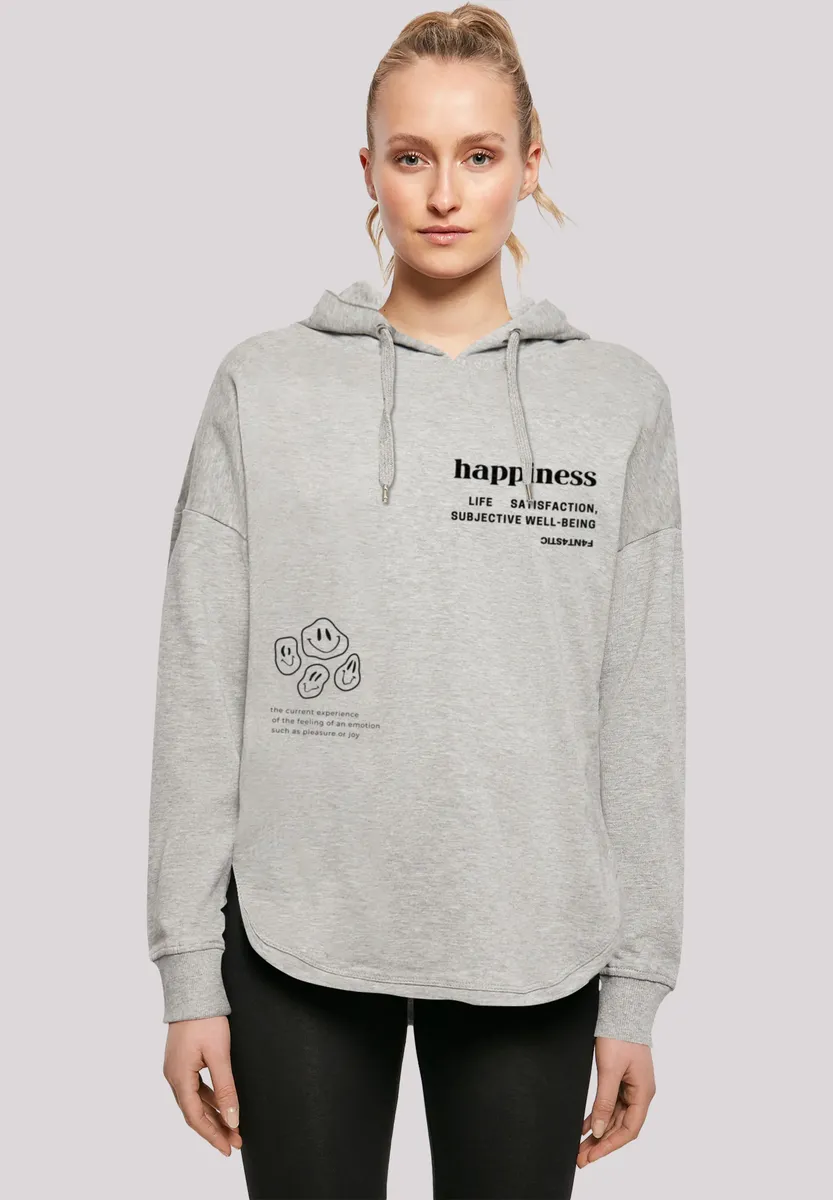 

Толстовка F4NT4STIC "happiness OVERSIZE HOODIE", принт, серый