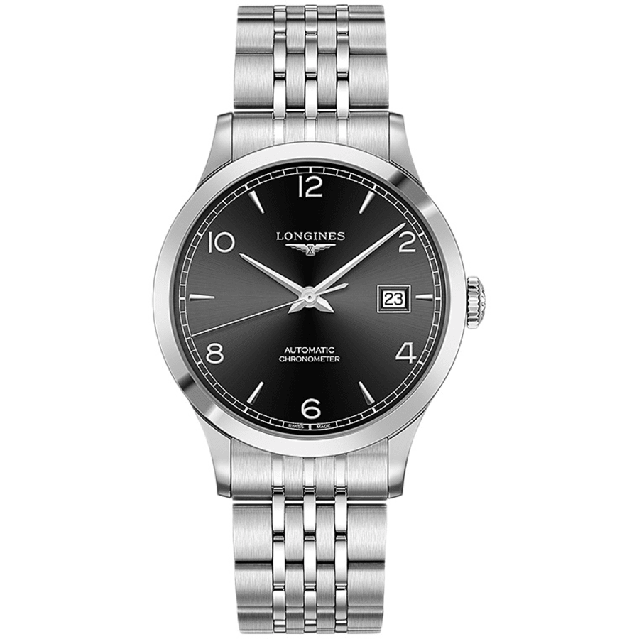 

Longines Record Chronometer Автоматические мужские часы из стали с черным циферблатом L2.821.4.56.6
