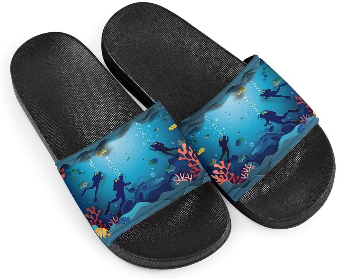 

Женские сандалии Dive Lover, удобные легкие летние тапочки, нескользящие шлепанцы для пляжа, отеля, дома и улицы Getelinseng, Underwater World Diver