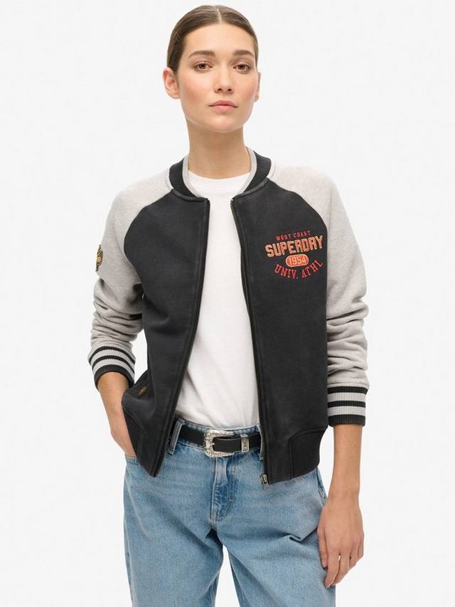 

Куртка- бомбер с графическим рисунком колледжа Superdry, черный