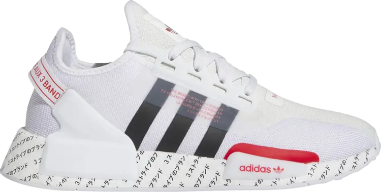 

Кроссовки NMD_R1 V2 'Japanese Print - White Red', белый, Серый;белый, Кроссовки NMD_R1 V2 'Japanese Print - White Red', белый