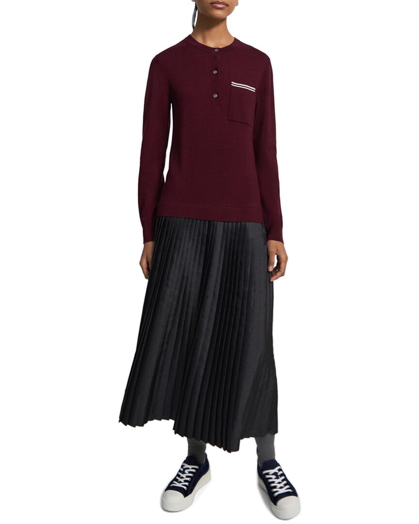 

Платье-свитер из смеси шерсти Theory Knit Combo, красный