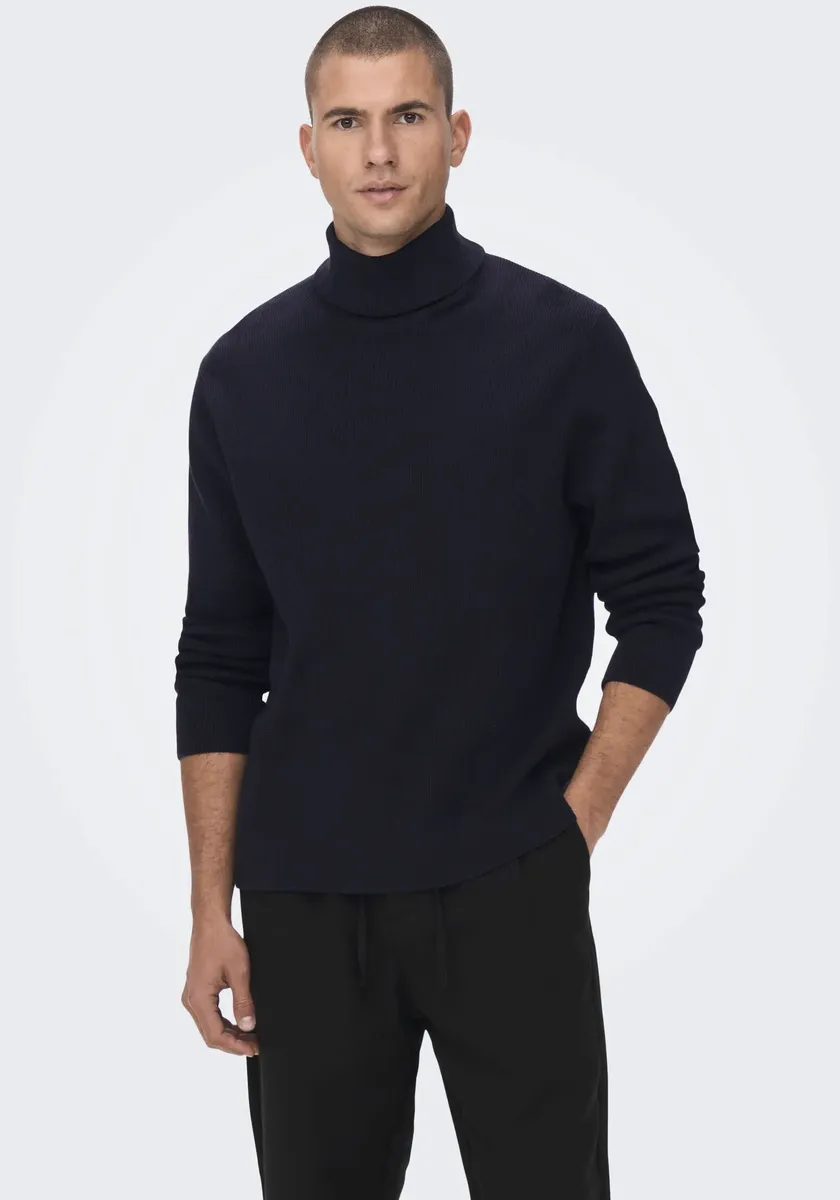 

Свитер с высоким воротником ONLY & SONS "OS Knit", синий