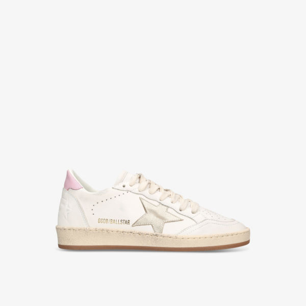 Женские кожаные низкие кроссовки Ballstar 11719 с логотипом Golden Goose, белый