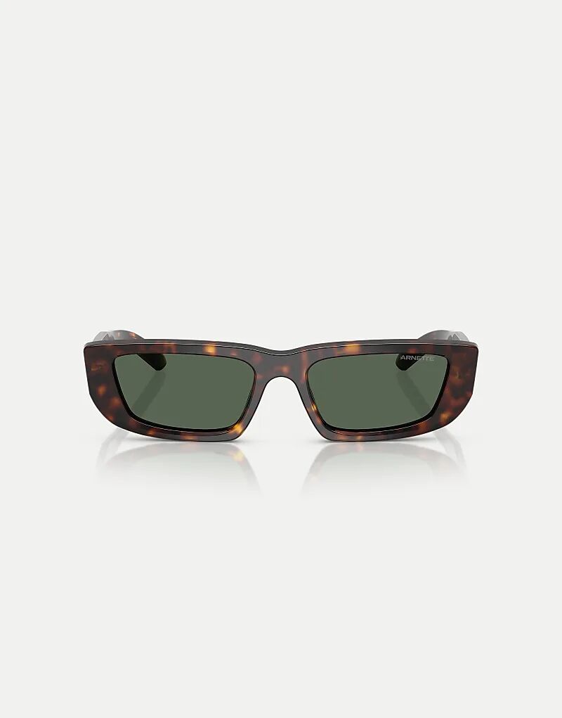 

Солнцезащитные очки Arnette Al с прямоугольными линзами зеленого цвета в цвете «темная гавана»