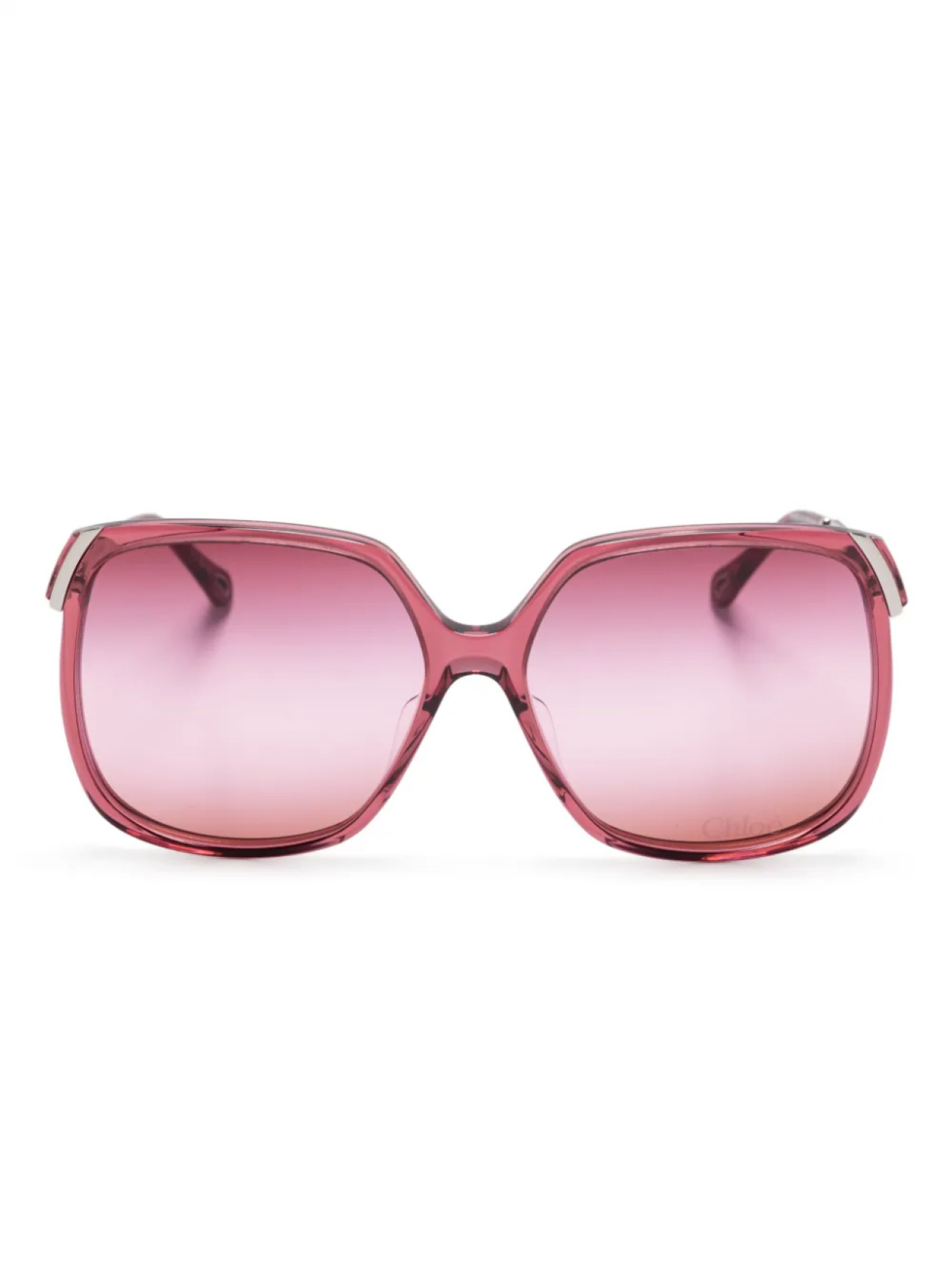 

Chloé Eyewear солнцезащитные очки в массивной оправе, розовый