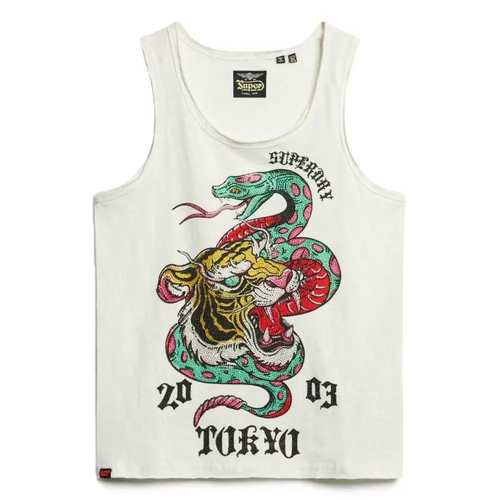 

Футболка без рукавов Superdry Neo Trad Tattoo Scoop, белый