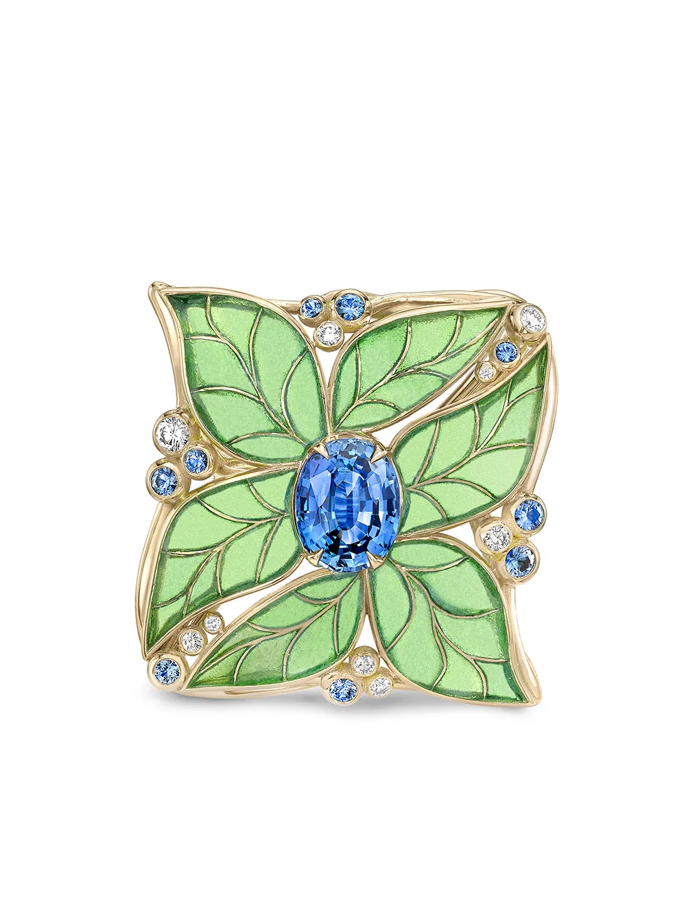 

Кольцо Wildflower Windflower из желтого золота с бриллиантами и сапфирами Pragnell, золотой