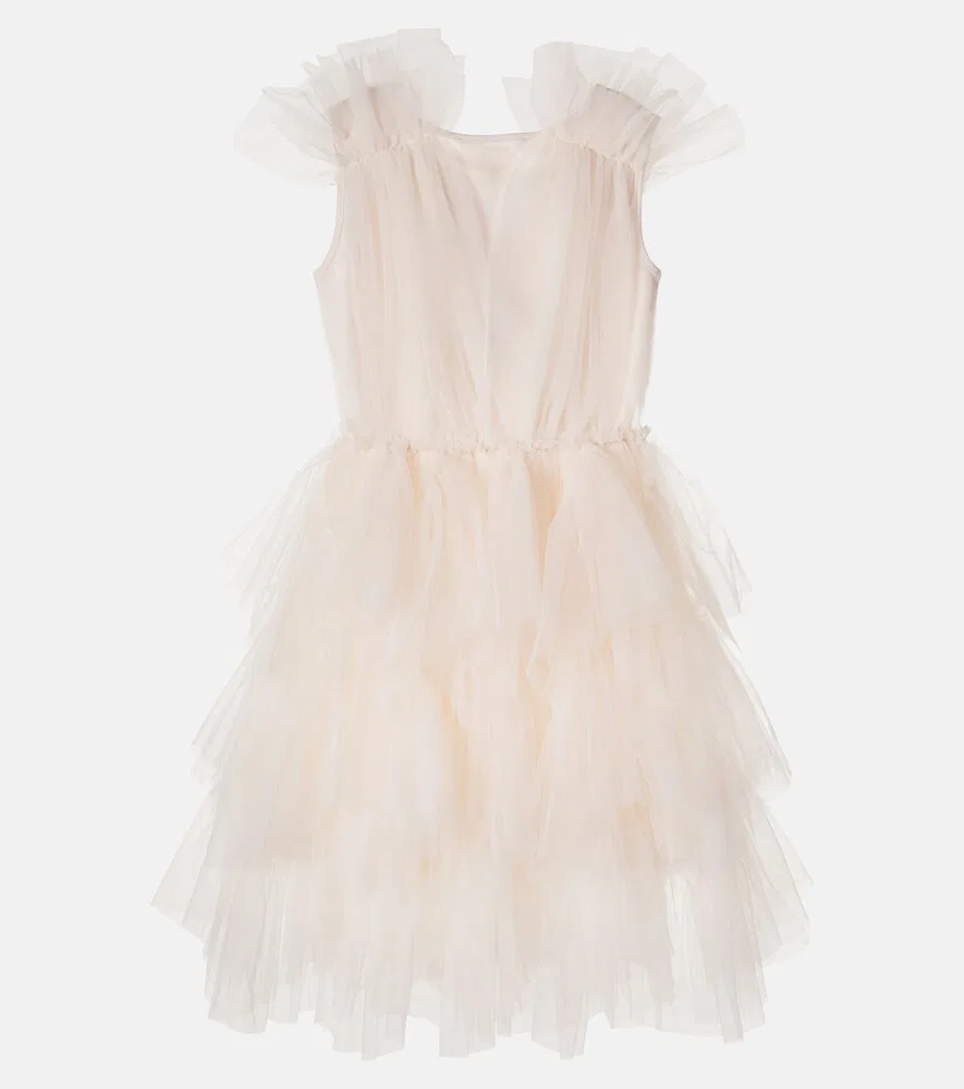Платье из тюля с отделкой из хлопка и вышивкой Tutu Du Monde, розовый — фото 3