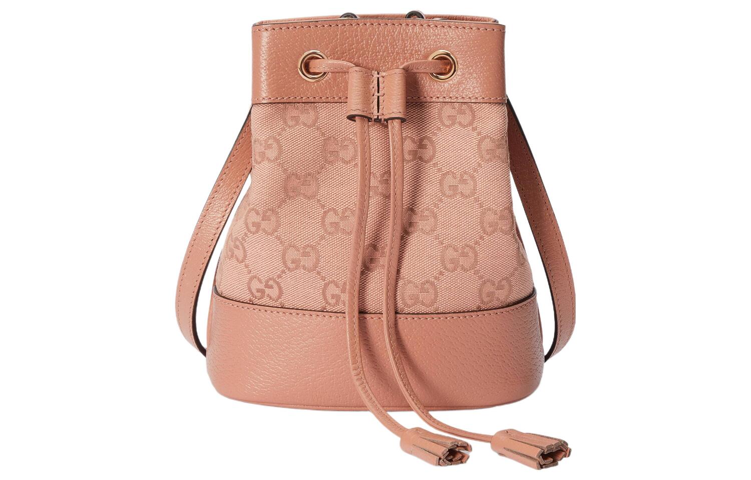 

Ophidia Canvas With Leather Ведро Сумка Через Плечо На Плечо Женская Розовый GUCCI
