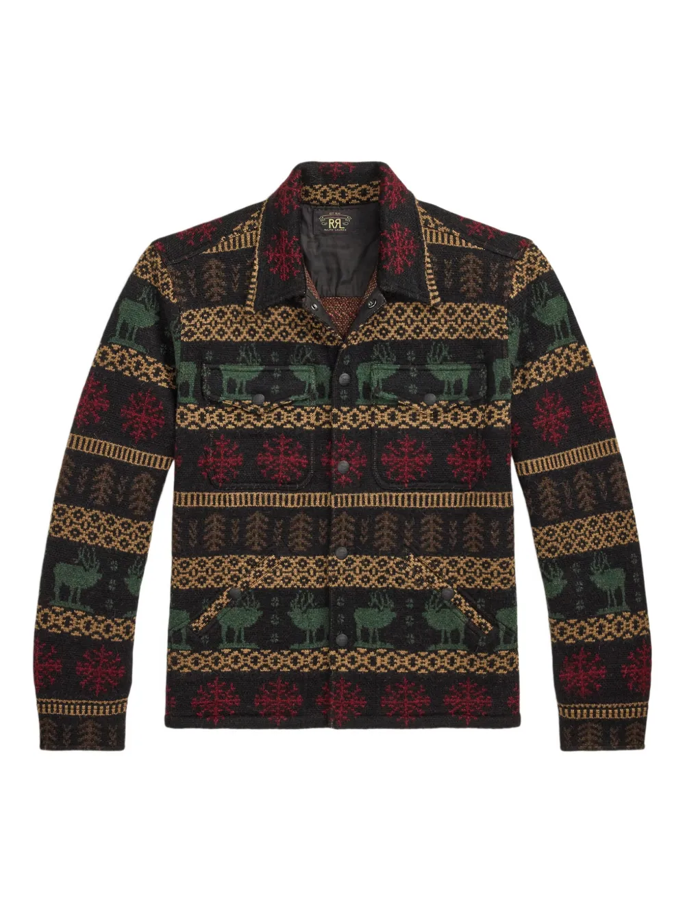 

Куртка-рубашка с узором фэр-айл Ralph Lauren RRL, черный