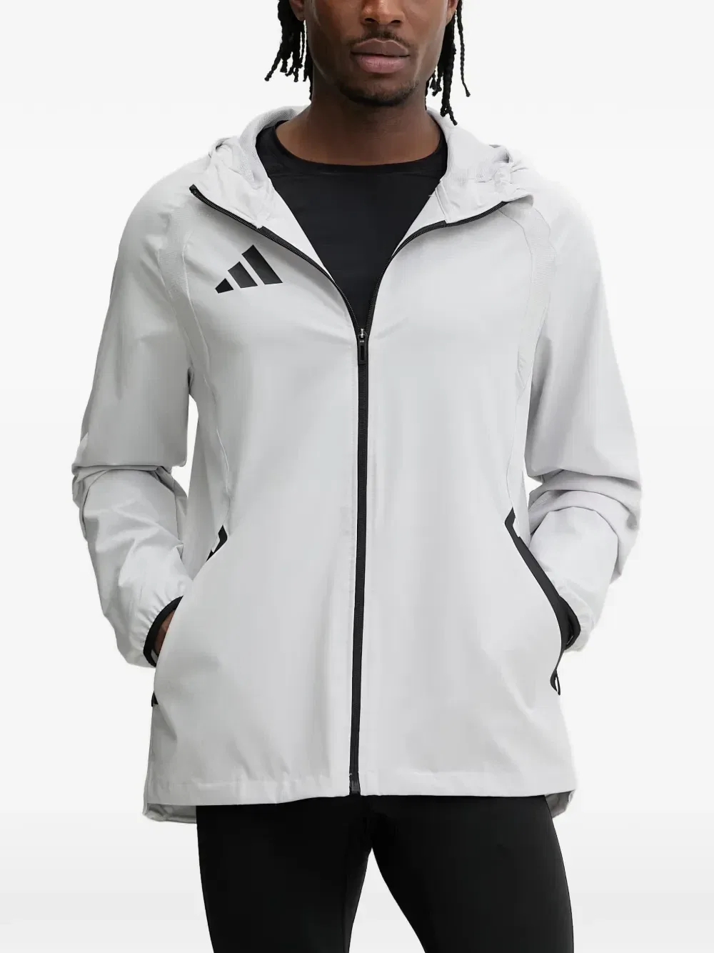 Куртка с капюшоном с логотипом Adidas Travel, серый