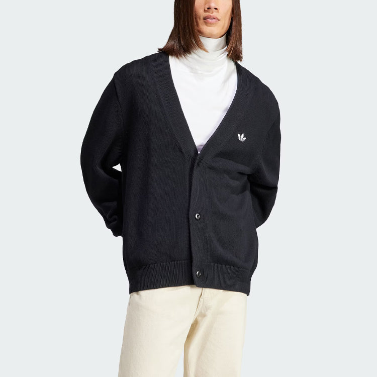 Кардиган adidas Originals Rifta Oversized Intarsia Cardigan 'Black' HZ0716, черный — фото 2