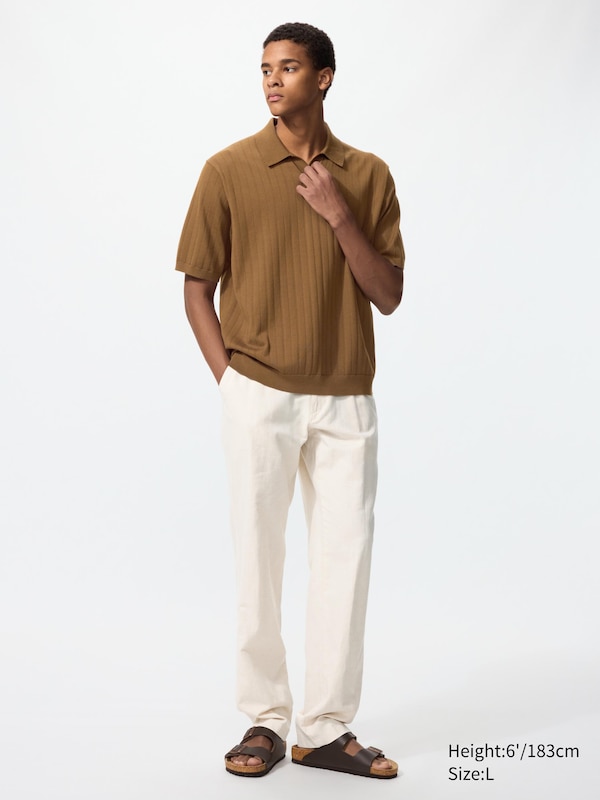 

Брюки relaxed из смеси льна (удлиненные) Uniqlo, 30 natural