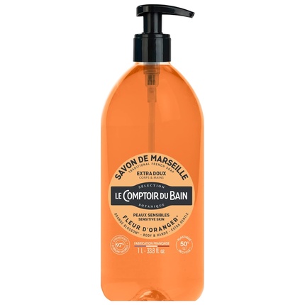 

Le Theke Du Bad Traditional Marseille Soap Orange Blossom 1L Le Comptoir Du Bain