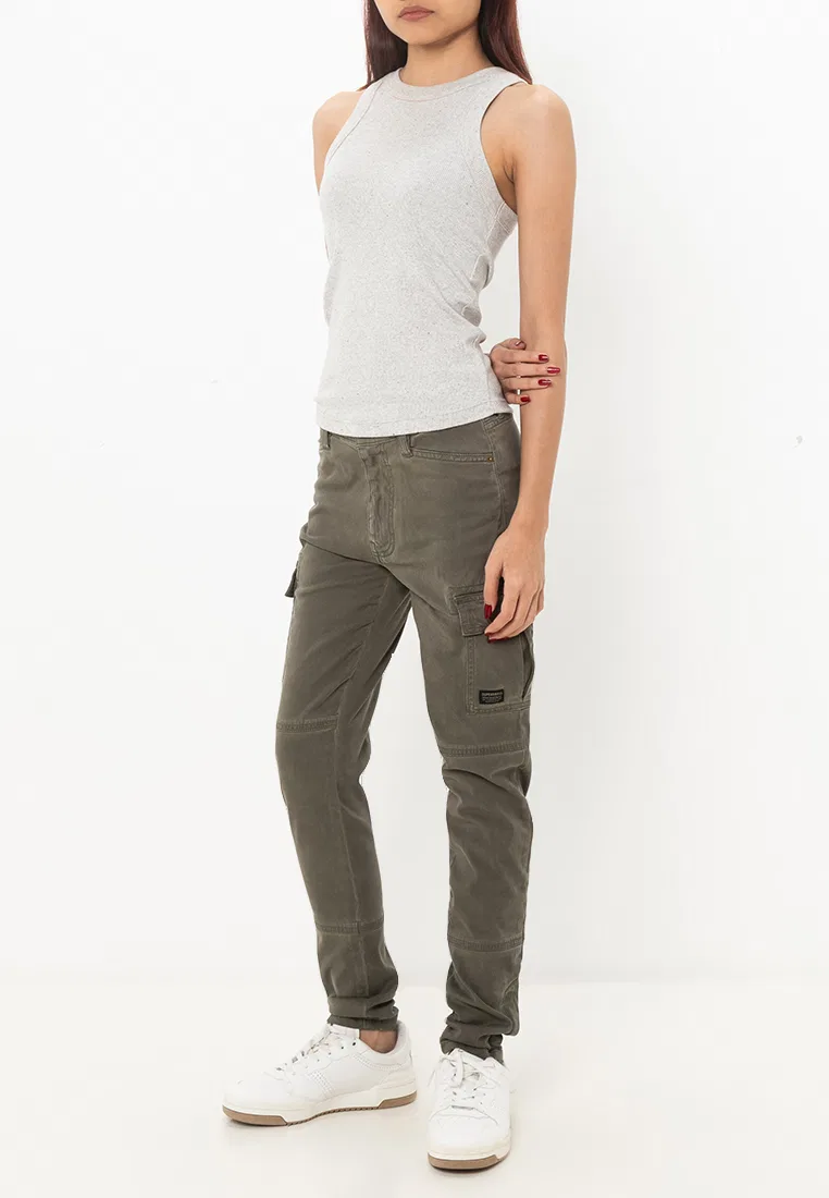 Брюки карго, узкий крой, Skinny Fit Superdry, зеленый/хаки — фото 4