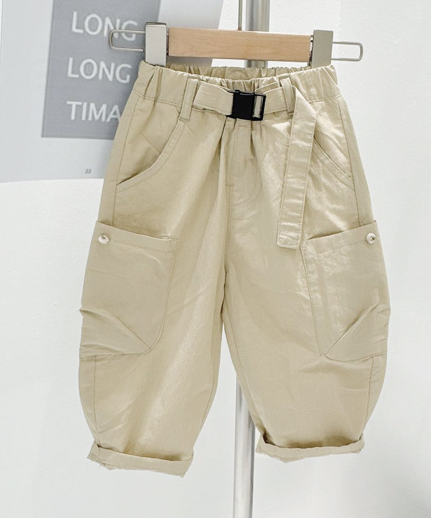Брюки-карго с поясом Aimoha Kids, beige