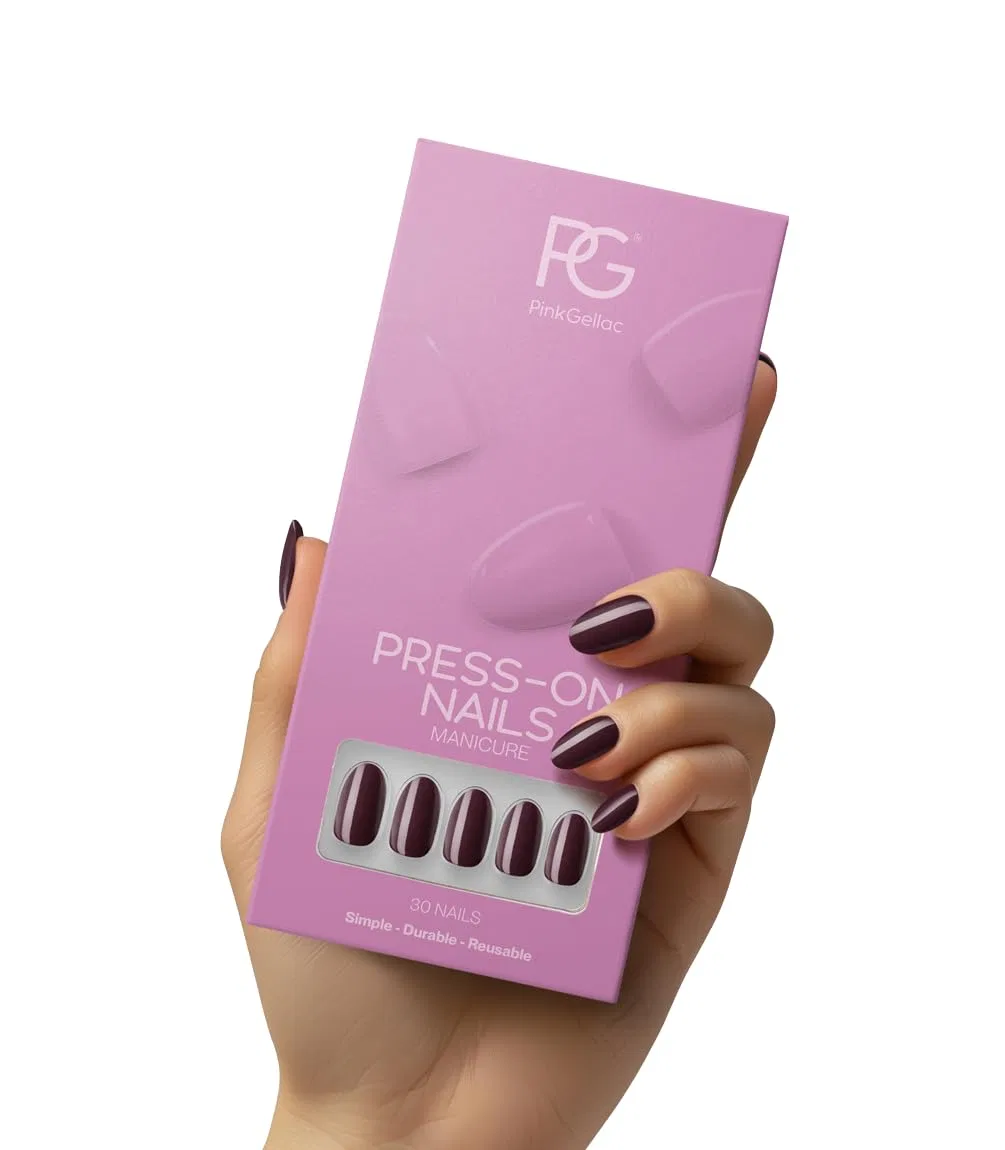 Набор накладных ногтей Pink Gellac «Sangria Red» Pink Gellac