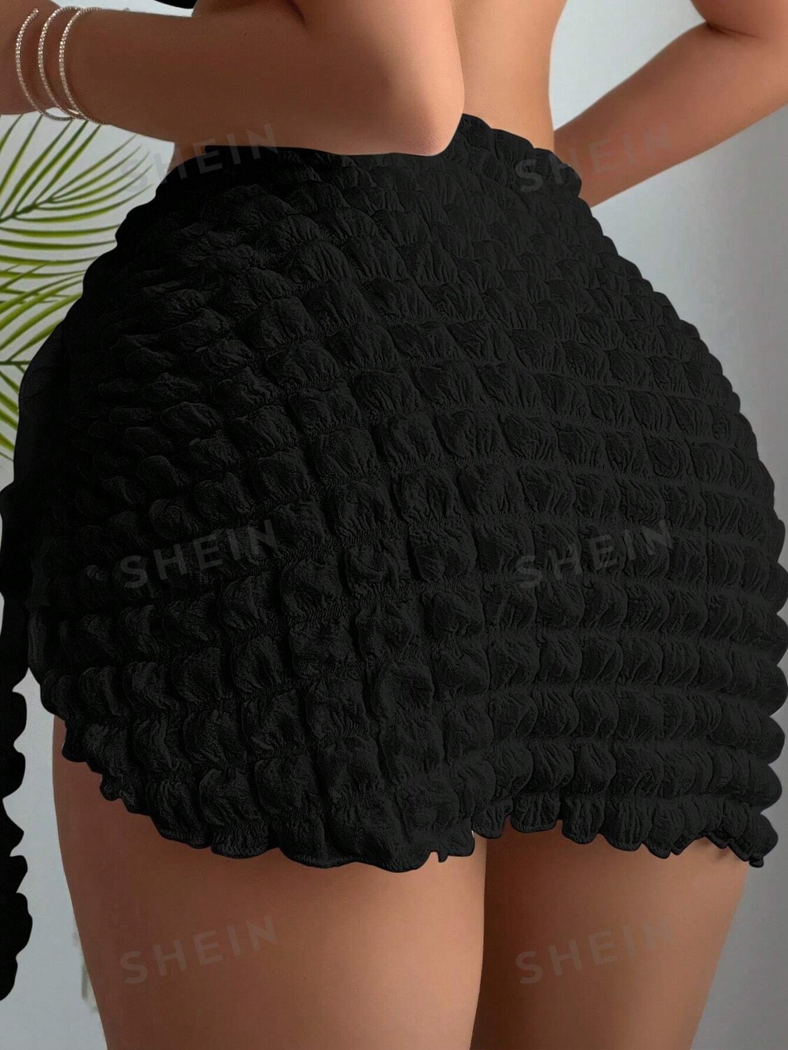 

Рубашка женская Shein Swim Vcay с завязками спереди, черный