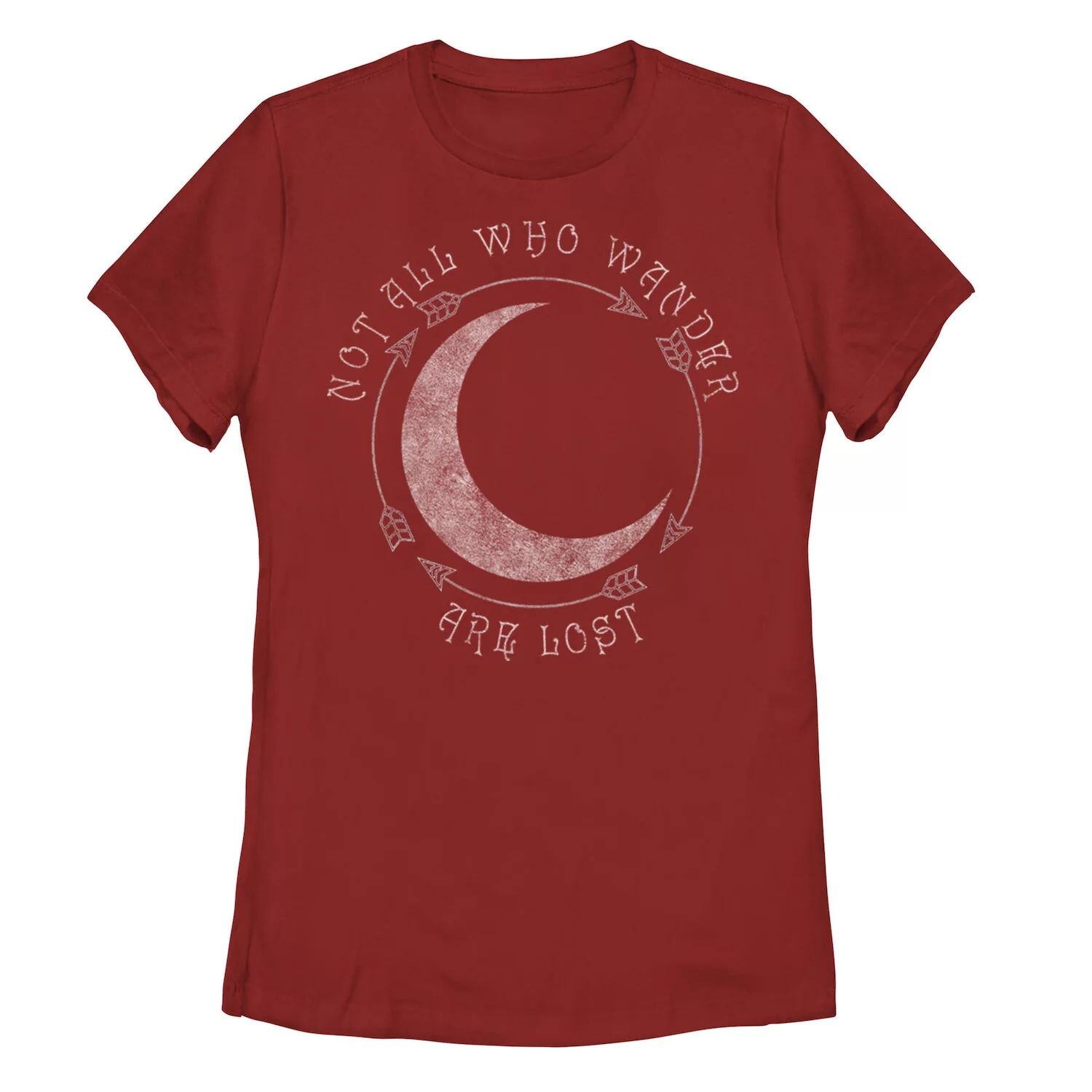 

Детская футболка Not All Who Wander Are Lost с рисунком Moon Arrows, красный