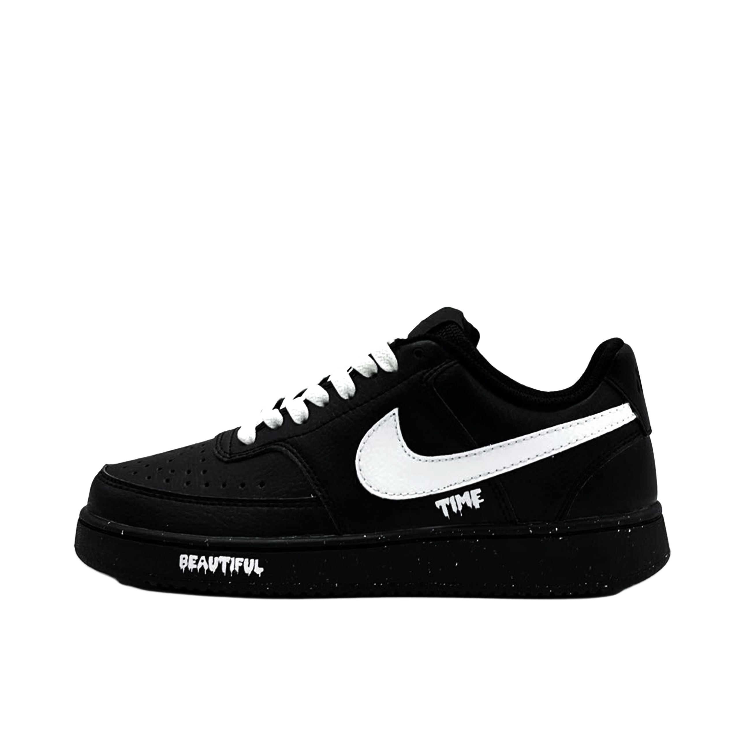 

Court Vision Time устойчивые к истиранию низкие кроссовки для скейтбординга Unisex Nike, черный