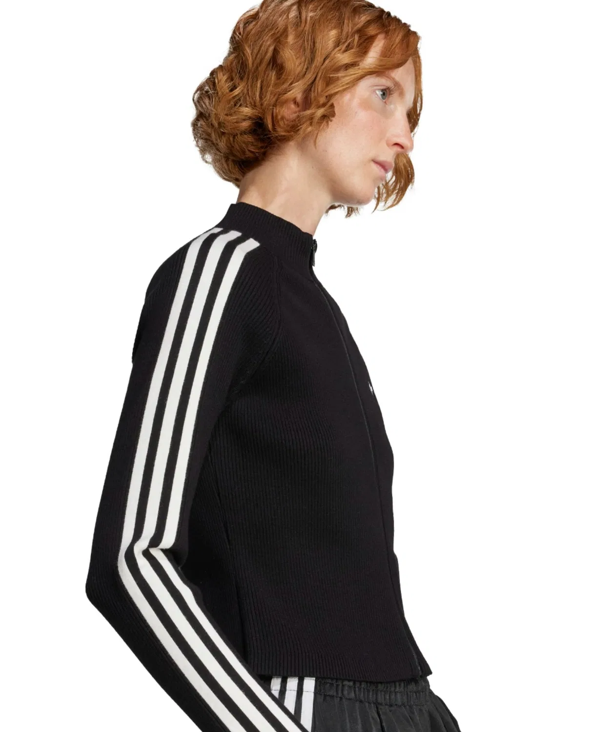 Трек-топ из трикотажа adidas ADICOLOR 3 STRIPES SLIM KNIT, черный — фото 4
