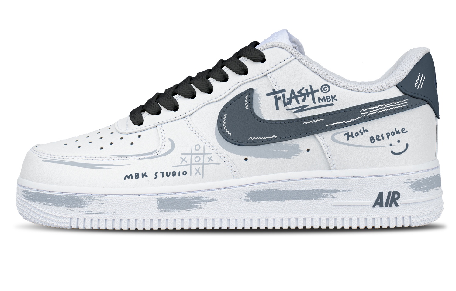

Nike Кроссовки для скейтбординга Air Force 1 Gray Innovation Abrasion Resistant низкие мужские серый белый