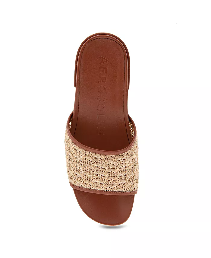 Женские сандалии Clark Slip-On Chucky на каблуке Aerosoles, коричневый/бежевый — фото 4