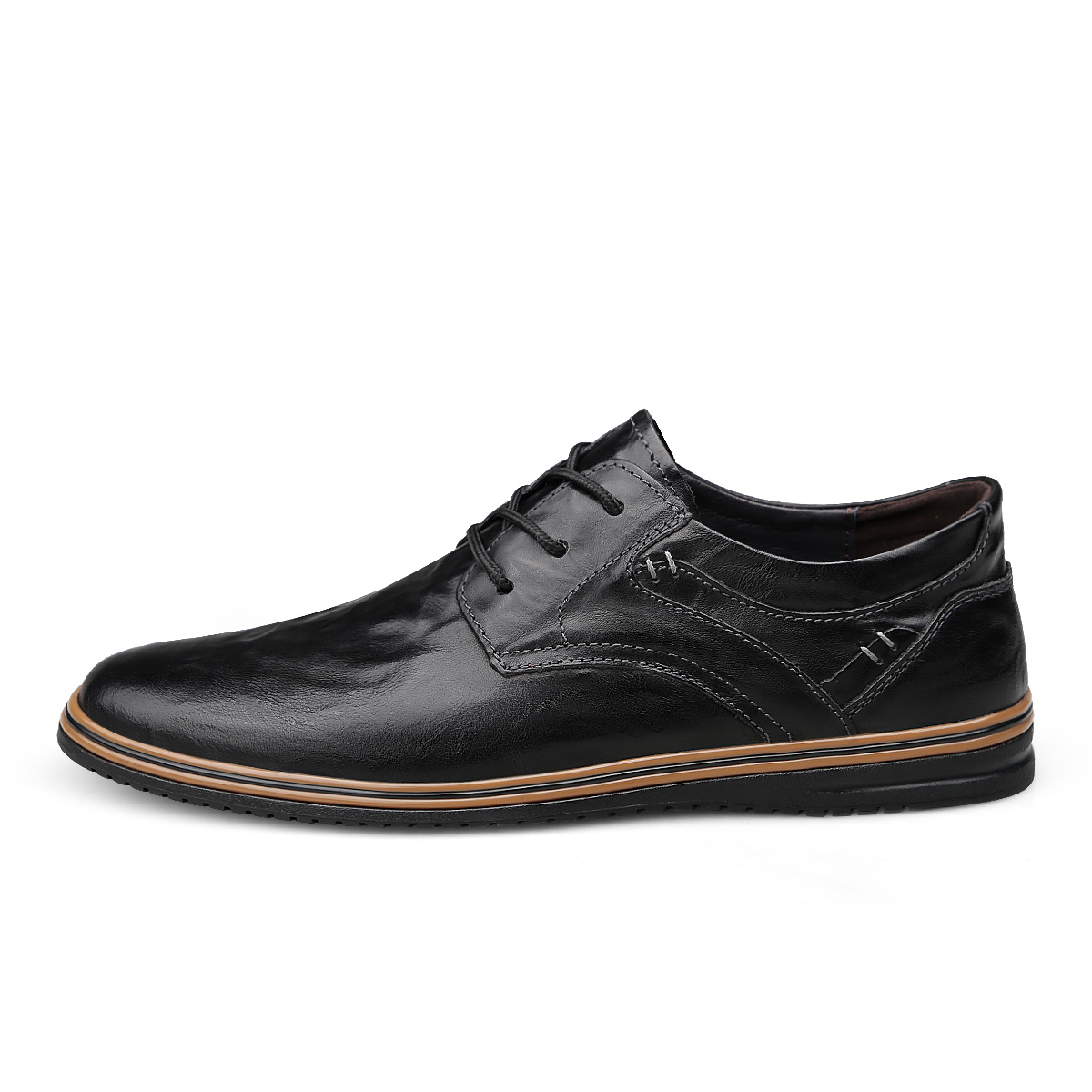 BECK Повседневные кожаные туфли мужские Low top Black/Brown — фото 3