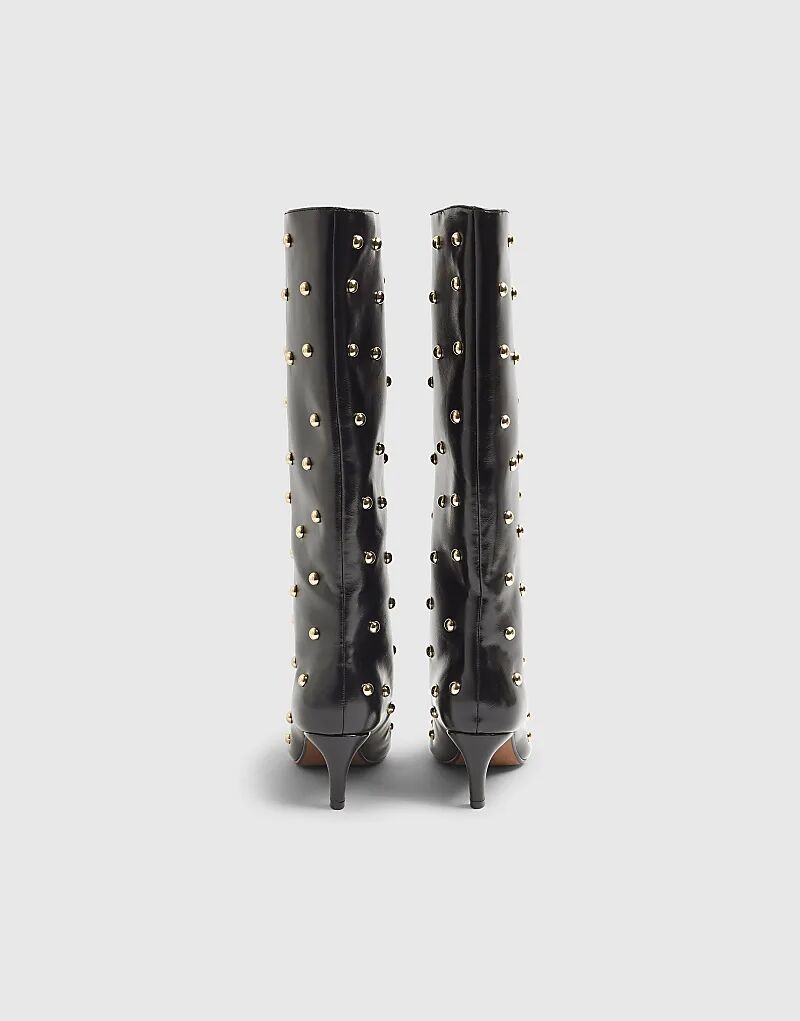 Ботинки River Island из искусственной кожи с заклепками, черные — фото 3