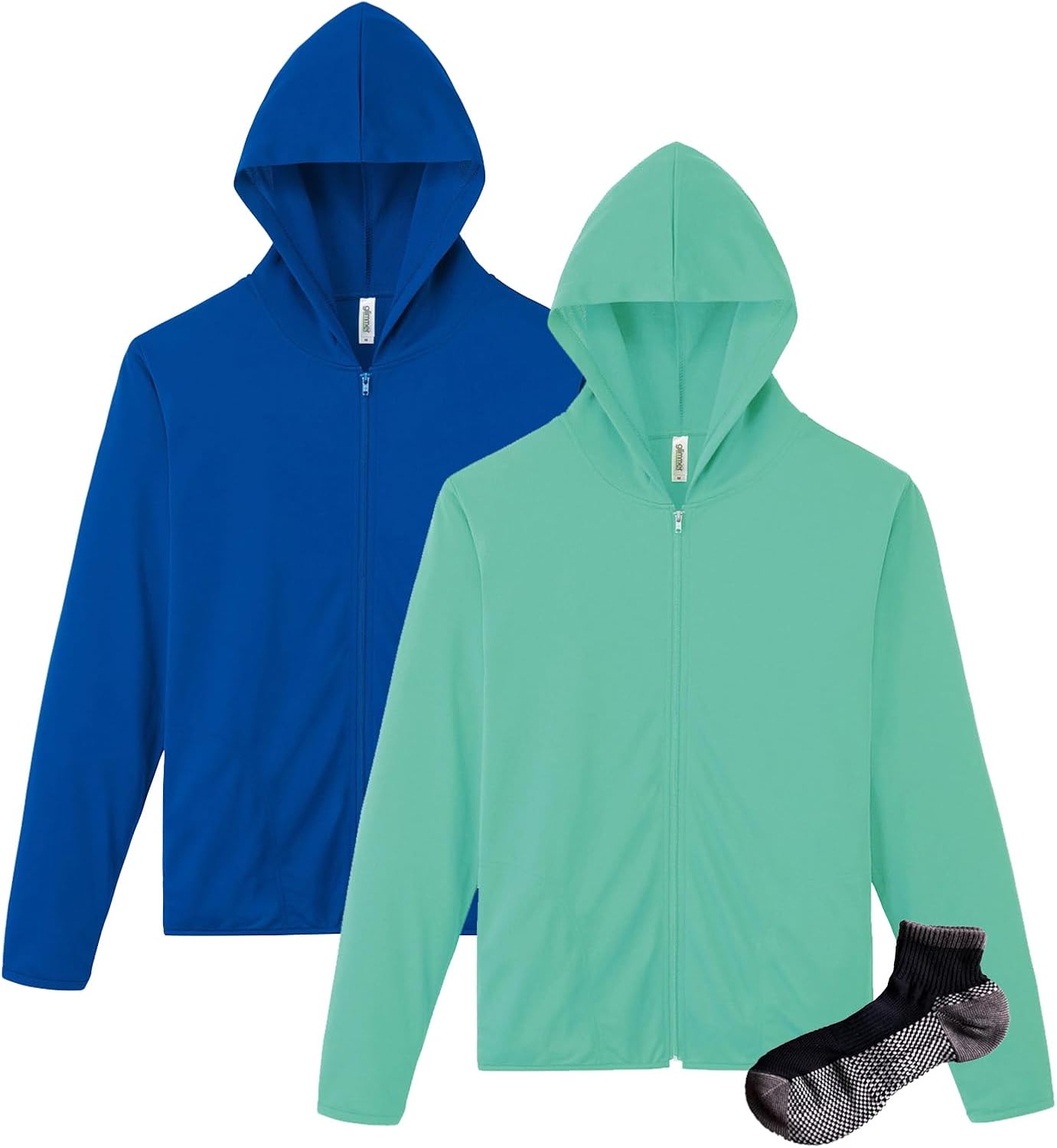 

Мужская толстовка на молнии Glimmer 00338-AMZ, плотность ткани 4,4 унции, быстросохнущая, с длинными рукавами, с защитой от УФ-излучения, синий/зеленый