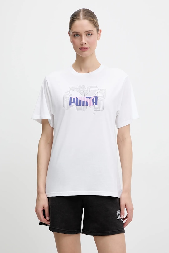 

Хлопковая футболка Puma, белый