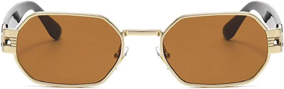 

Женские солнцезащитные очки Melrose Vintage с металлическими двойными перемычками, модные панк-очки для мужчин, градиентные солнцезащитные очки UV400, Brown