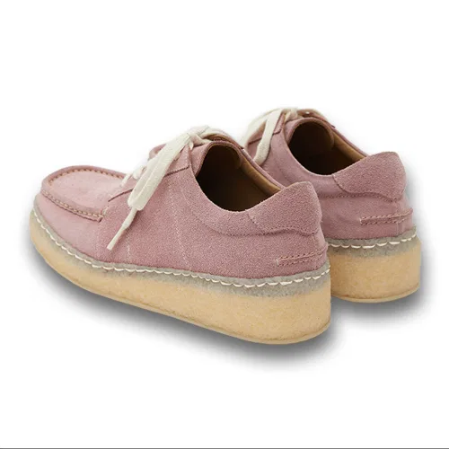 Унисекс мокасины из коровьей кожи NEGATIVE THREE Duck Boat Shoes розовые — фото 4