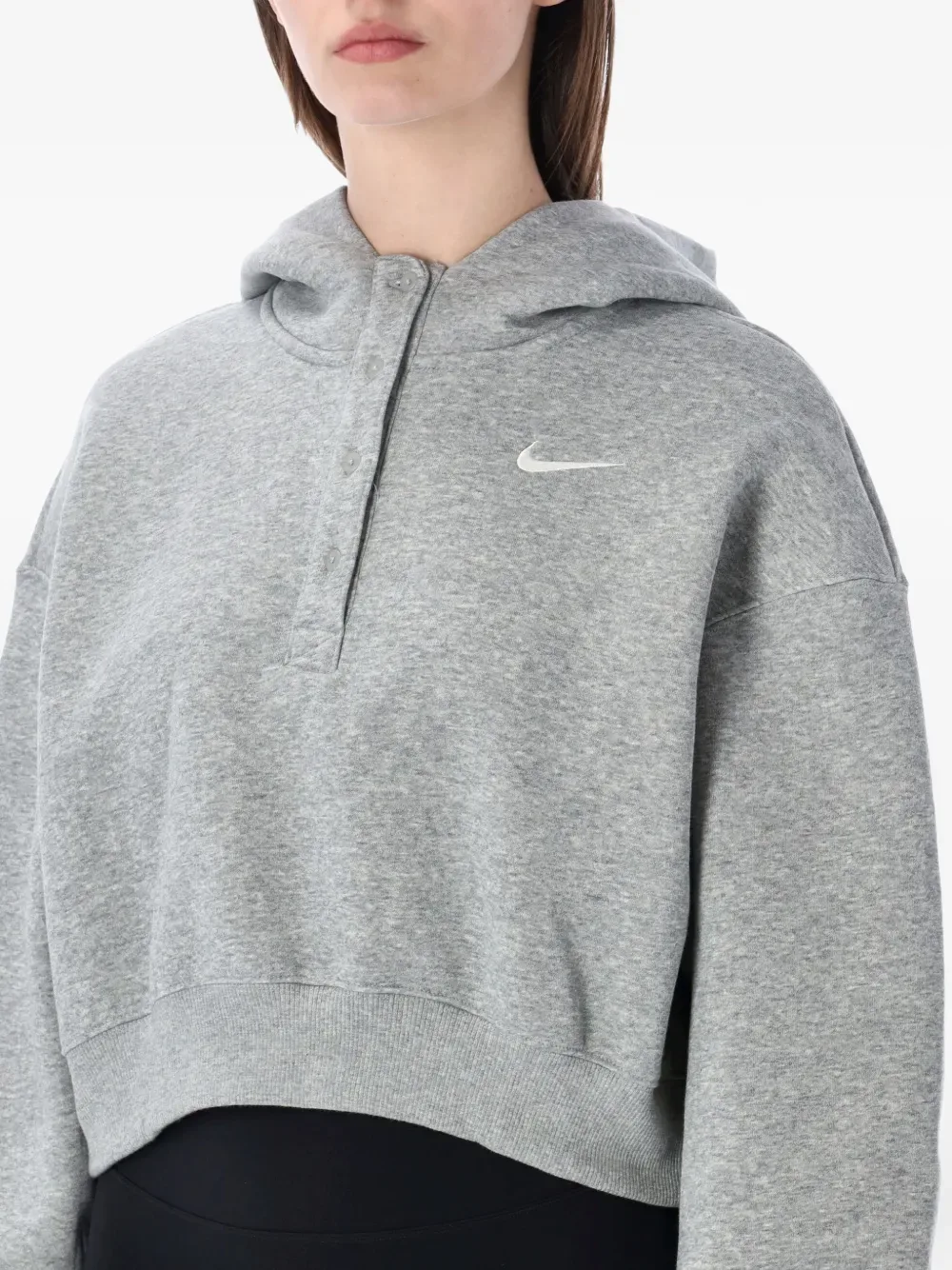 Укороченное худи на пуговицах Nike, серый — фото 3