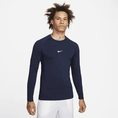 

Футболка Nike Pro, цвет Obsidian/White