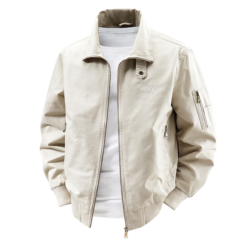 

Куртка Unisex Lapel Moderate Workwear Jeep, экрю