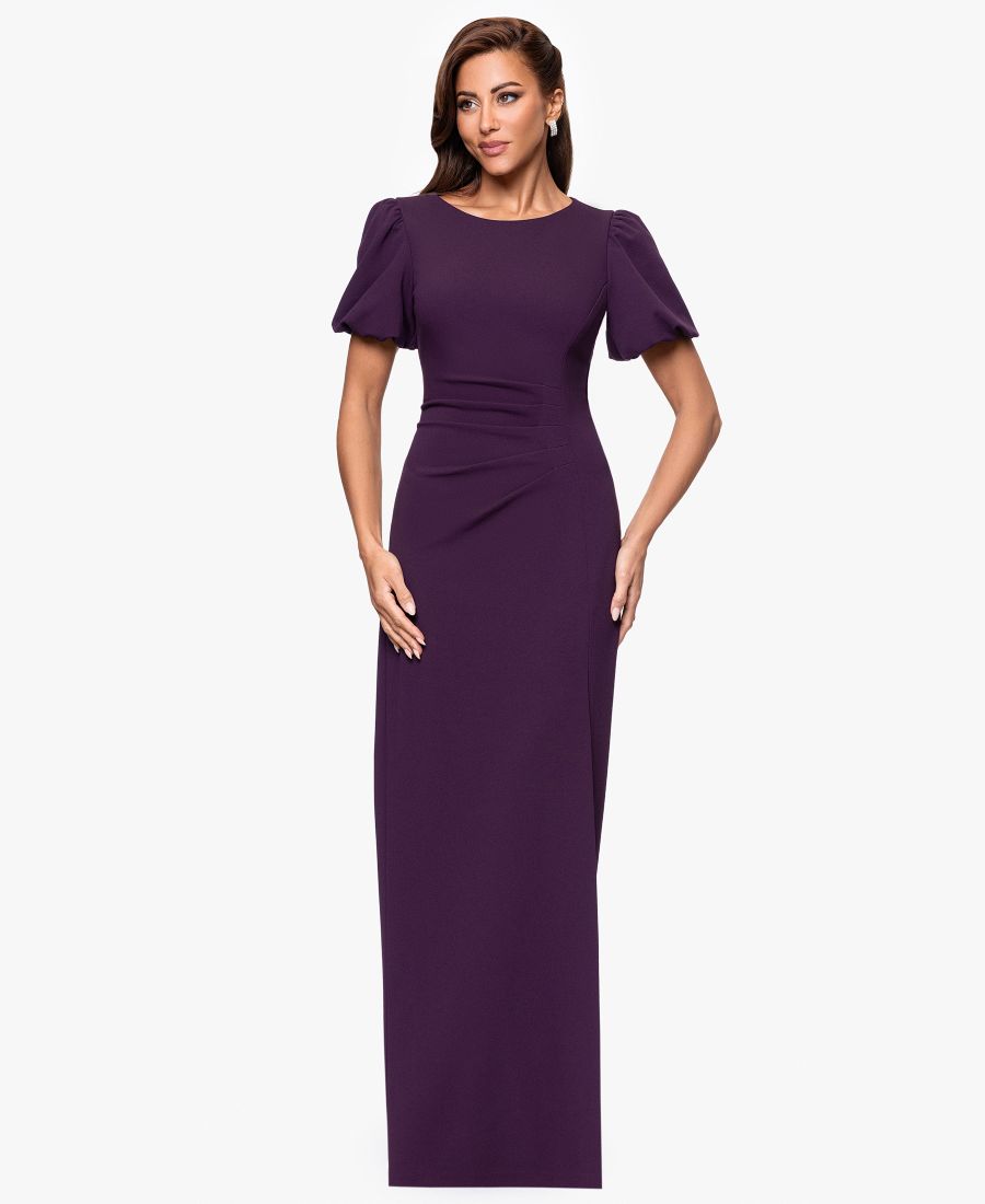 

Женское длинное платье-футляр из крепа с вырезом-лодочкой из ткани дайвинг XSCAPE, Mulberry