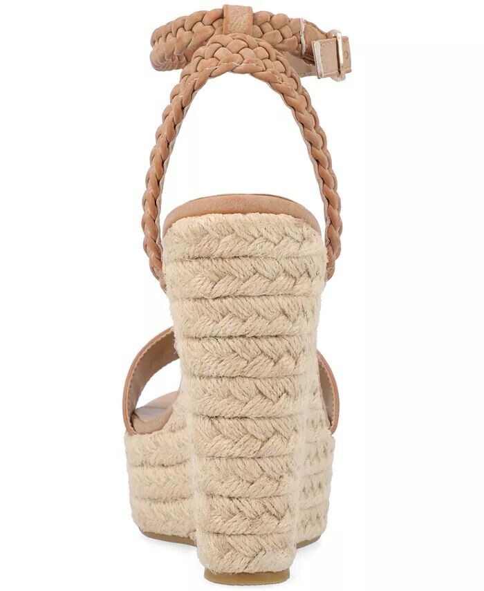 Женские босоножки Andiah на платформе и танкетке Journee Collection, коричневый/бежевый — фото 3