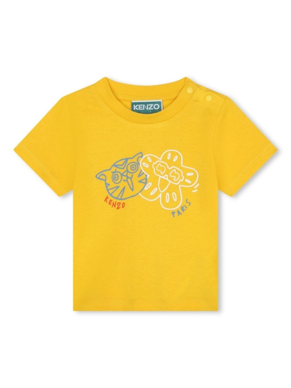 

Kenzo Kids футболка из органического хлопка с логотипом, желтый